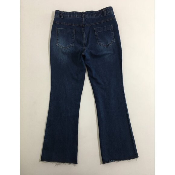 K-Fashion Made in Korea Stretchy Jean Elastic Waist Womens Size 28 Bootcut Denim - Picture 8 of 12